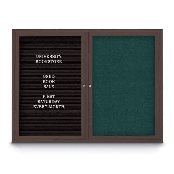 Corkboard, 18"x24", Cloud/Bronze